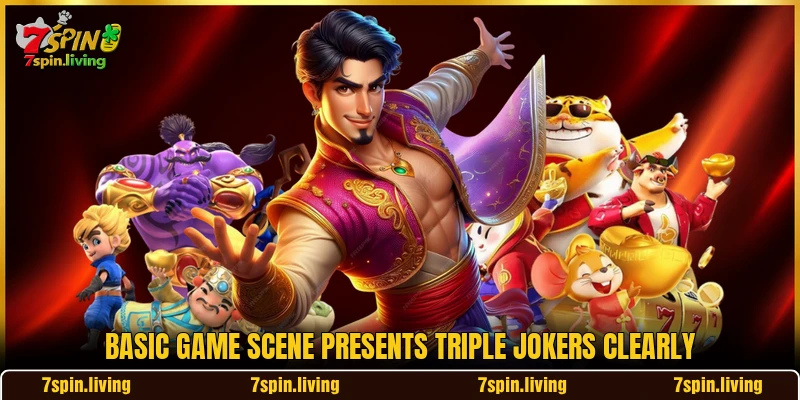 Basic game scene presents Triple Jokers clearly