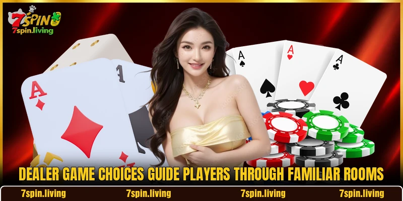 Dealer game choices guide players through familiar rooms Dealer game choices guide players through familiar rooms