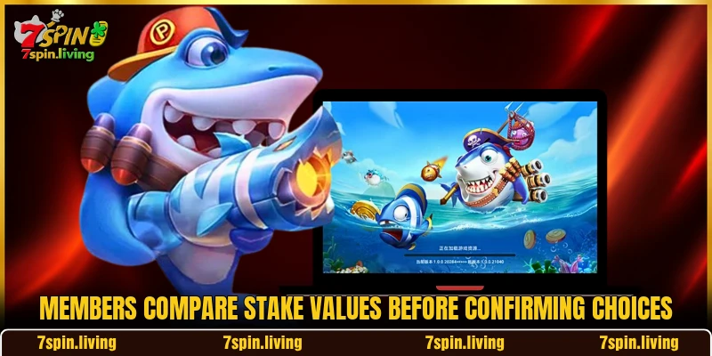 Members compare stake values before confirming choices Members compare stake values before confirming choices