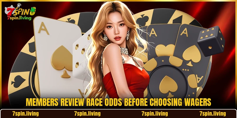 Members review race odds before choosing wagers