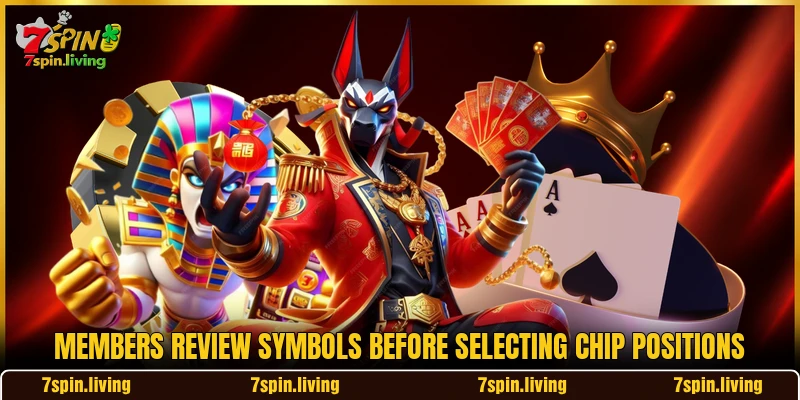 Members review symbols before selecting chip positions