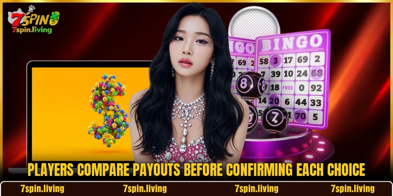 Players compare payouts before confirming each choice