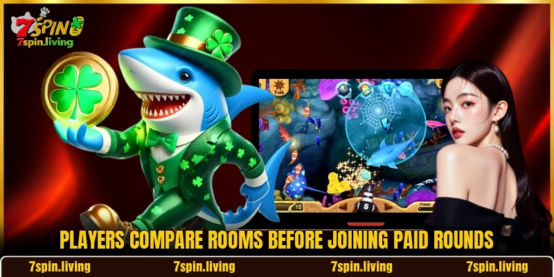 Players compare rooms before joining paid rounds