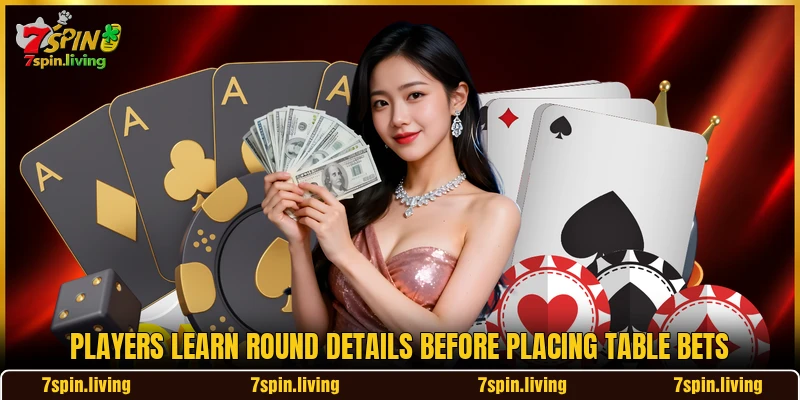Players learn round details before placing table bets Players learn round details before placing table bets