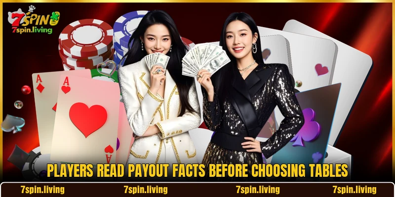 Players read payout facts before choosing tables