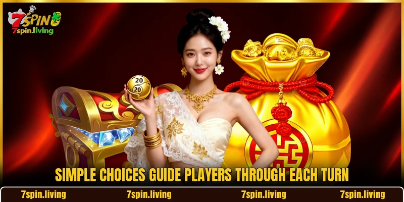 Simple choices guide players through each turn