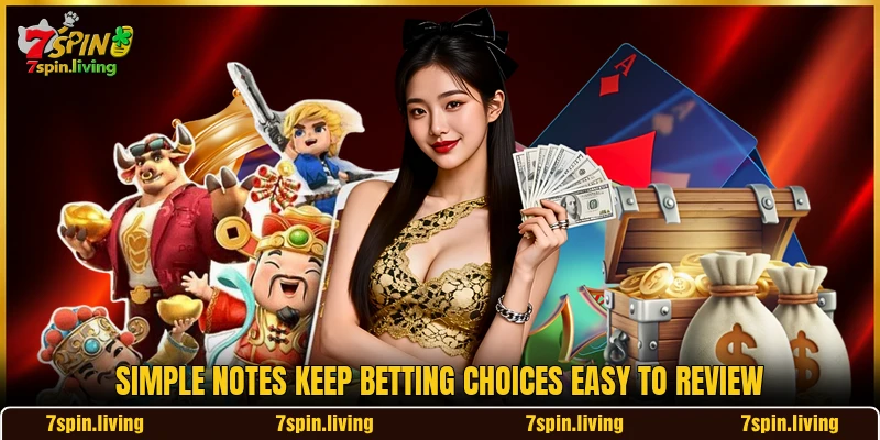 Simple notes keep betting choices easy to review
